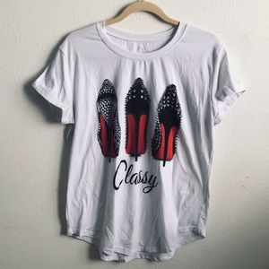 EX XL Fitted White Graphic Tee